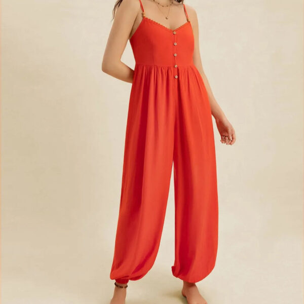 V-Neck Spaghetti Strap Jumpsuit